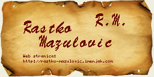 Rastko Mazulović vizit kartica